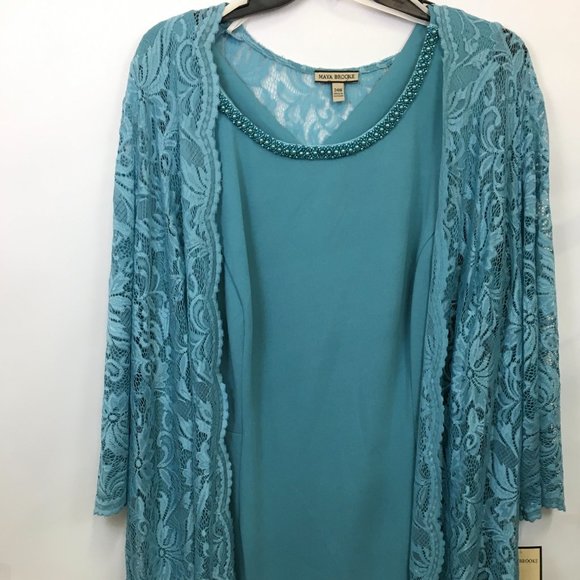 maya brooke embroidered jacket dress